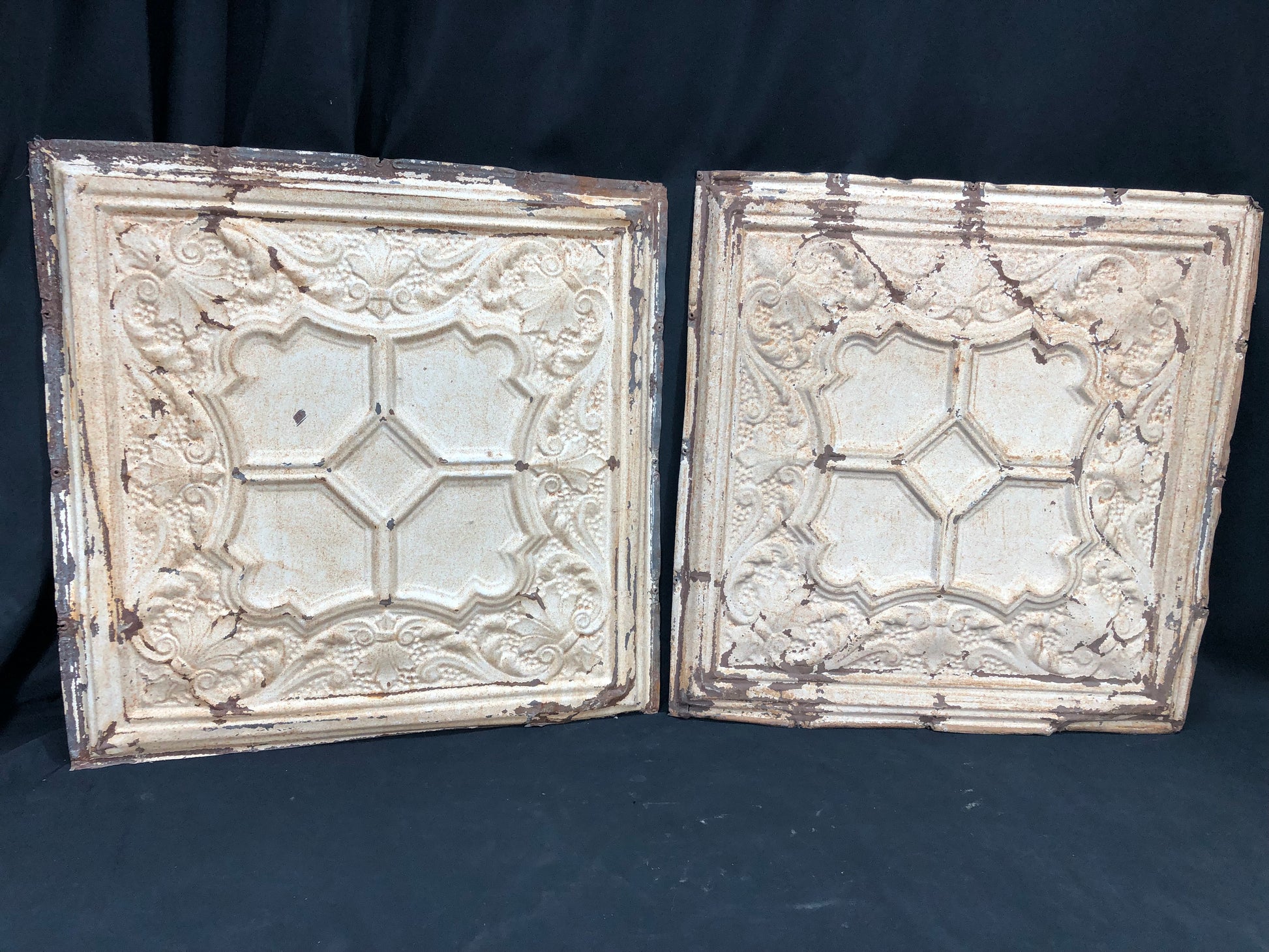 Ceiling Tin - 2 Ceiling Tin Panels, Vintage Reclaimed Molding Architectural Salvage A56 by The Old Grainery (Any Room, Bei...