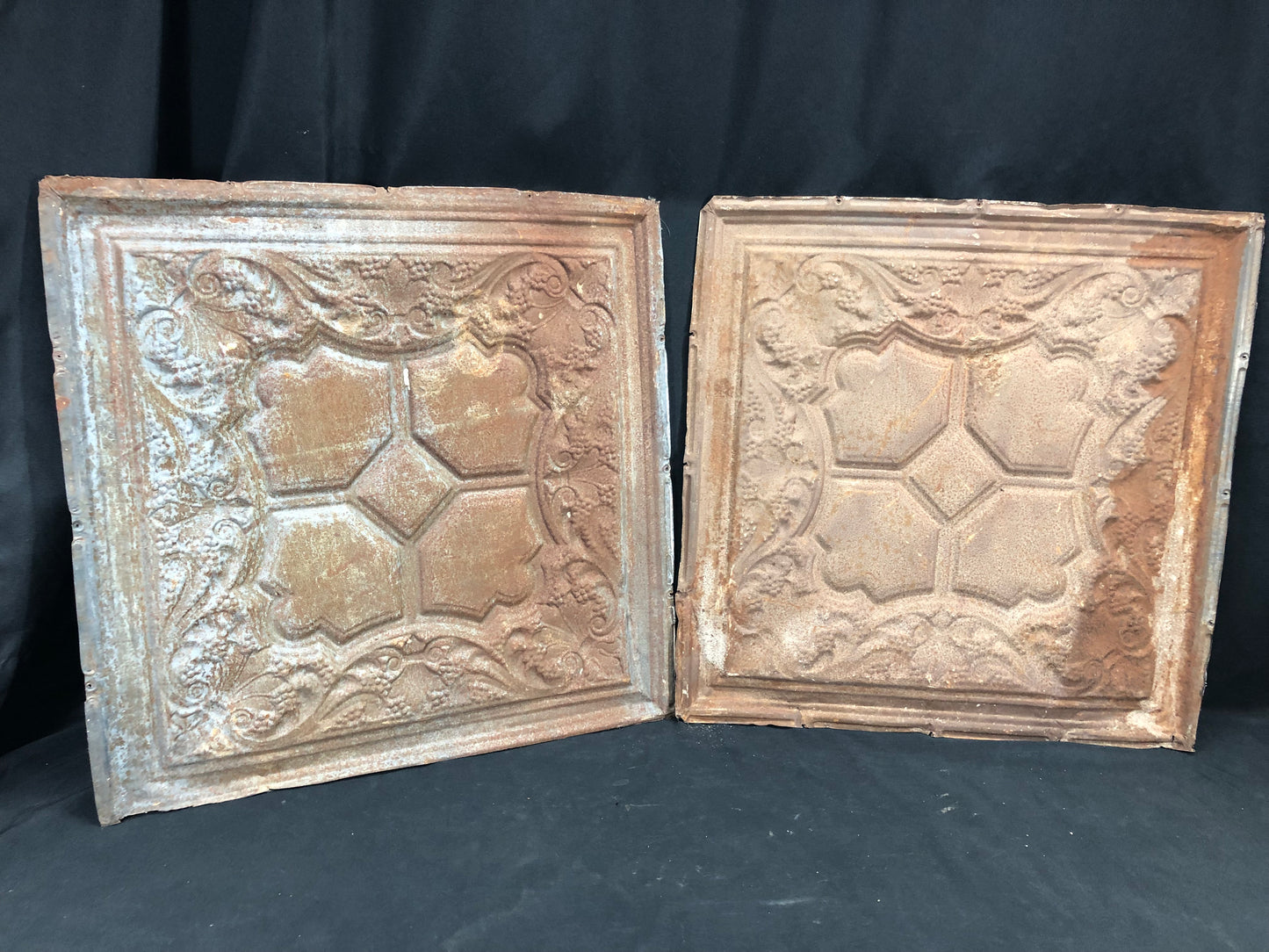 Ceiling Tin - 2 Ceiling Tin Panels, Vintage Reclaimed Molding Architectural Salvage A56 by The Old Grainery (Any Room, Bei...