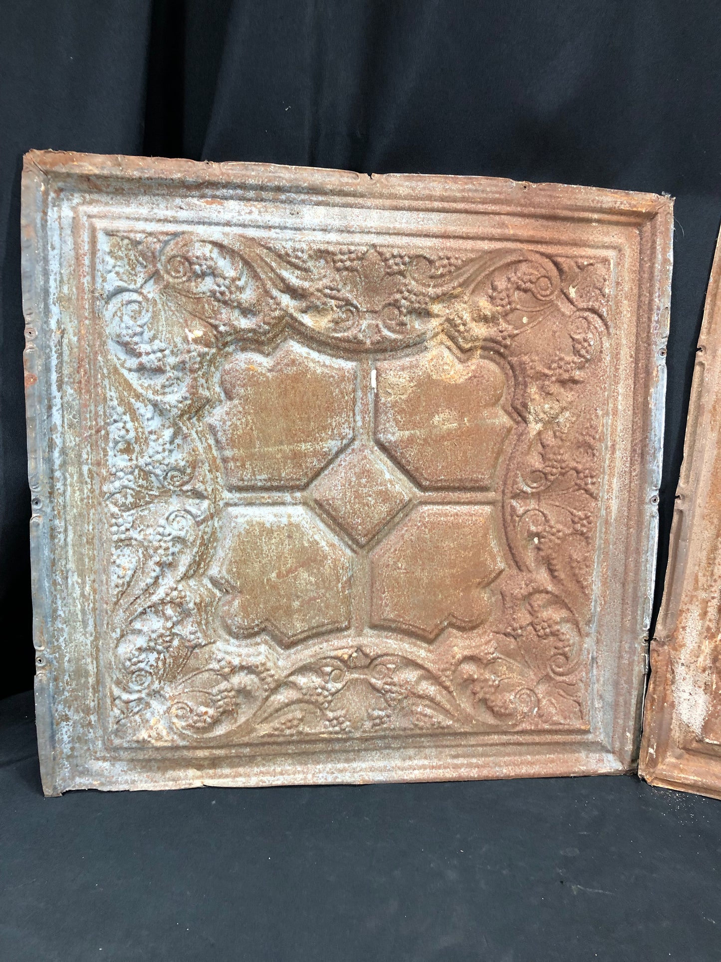 Ceiling Tin - 2 Ceiling Tin Panels, Vintage Reclaimed Molding Architectural Salvage A56 by The Old Grainery (Any Room, Bei...