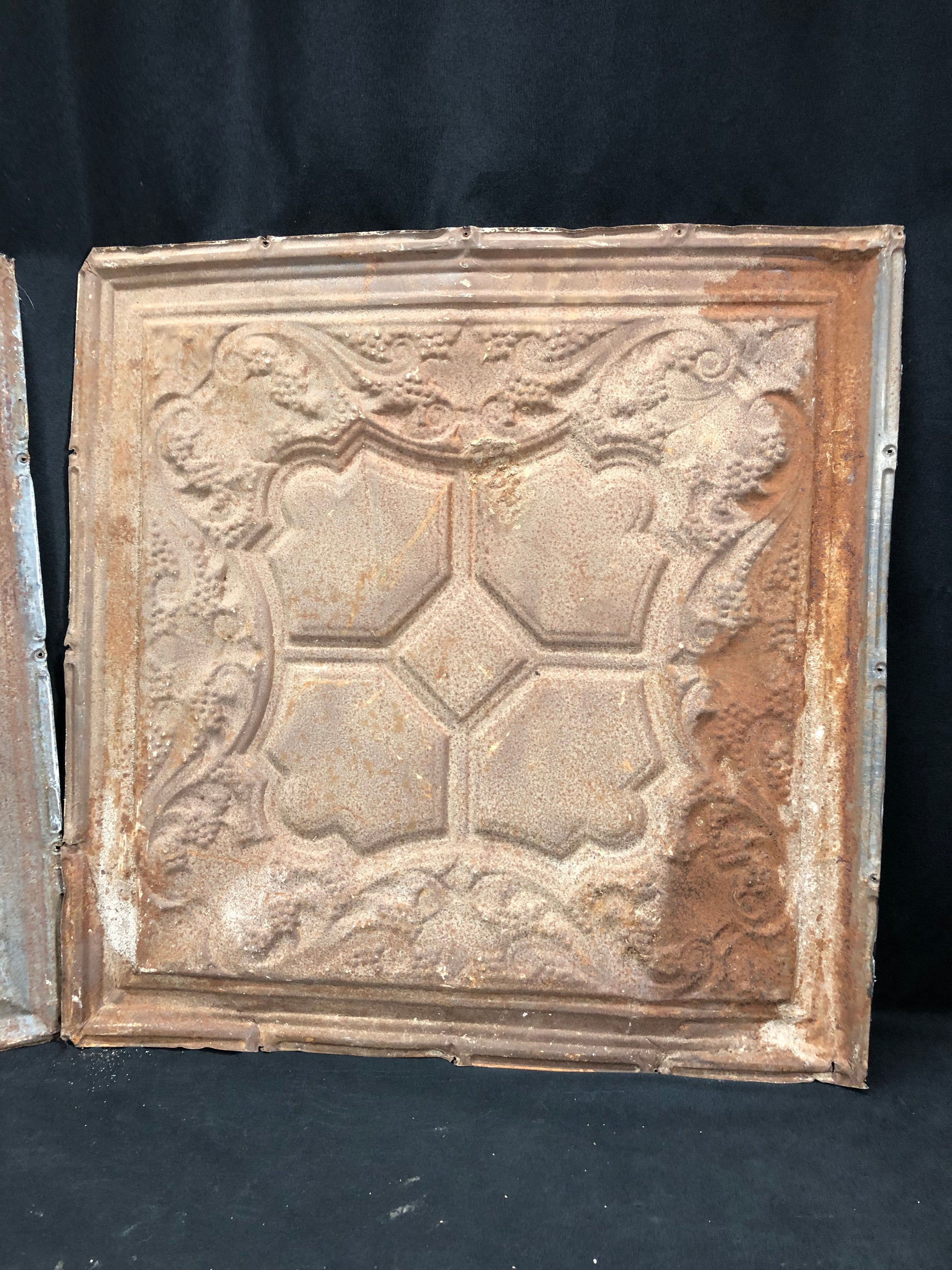 Ceiling Tin - 2 Ceiling Tin Panels, Vintage Reclaimed Molding Architectural Salvage A56 by The Old Grainery (Any Room, Bei...