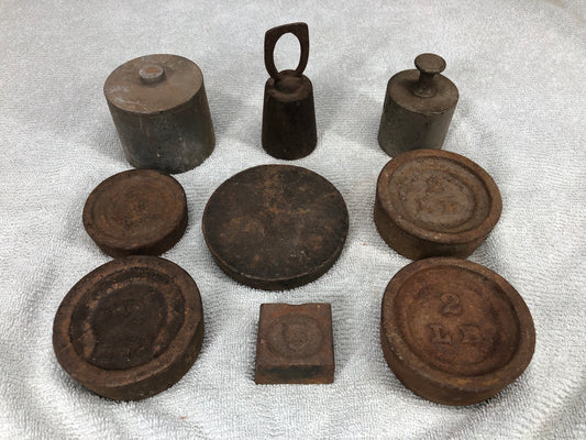 Scale Weights - Platform Scale Weights Vintage Hanging Metal Industrial Fairbank Morse Howe a45 by The Old Grainery (fairb...