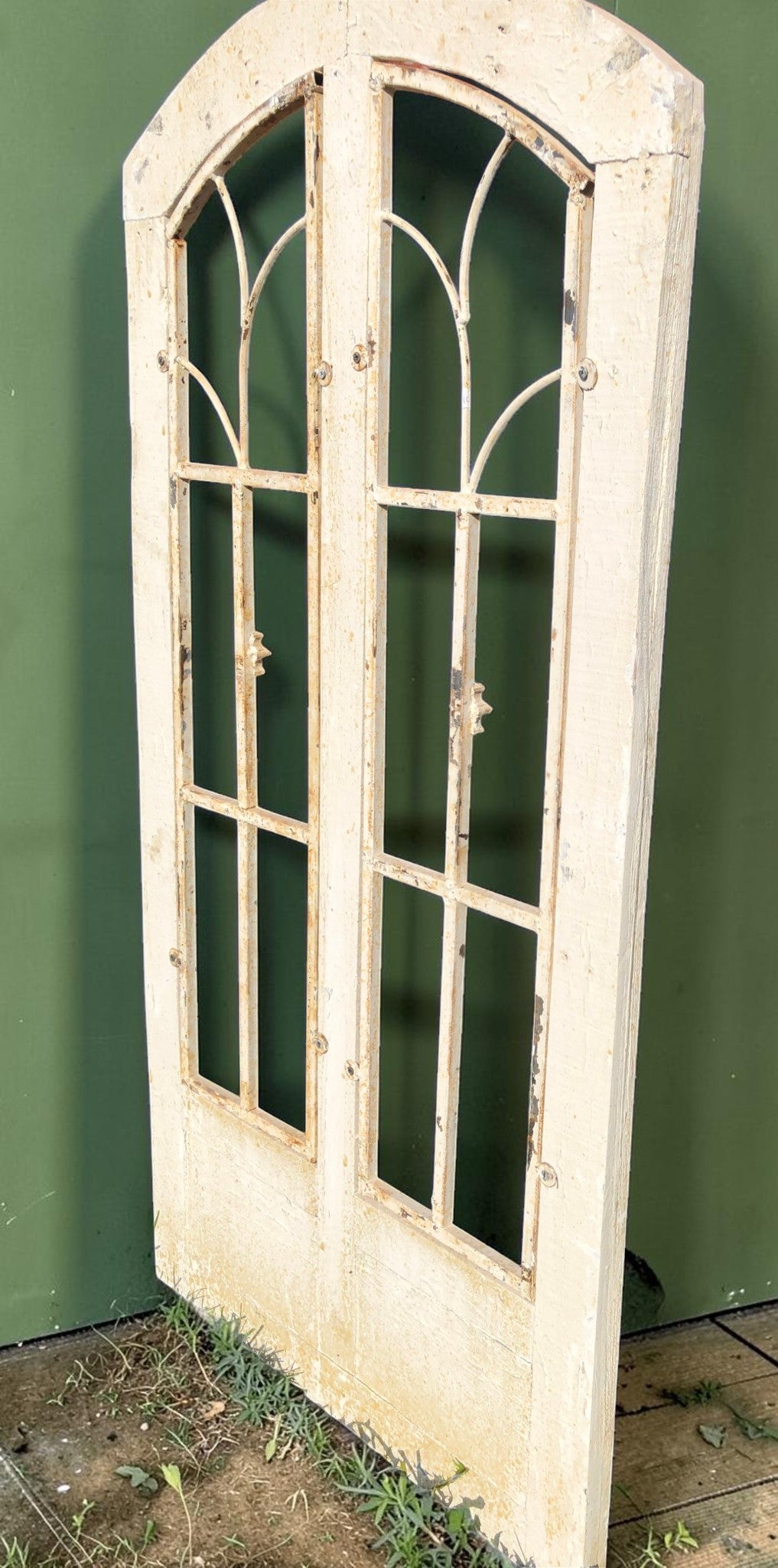 Double Paneled Wood Metal Window Frame, Farmhouse Decor, Distressed Wall Accent