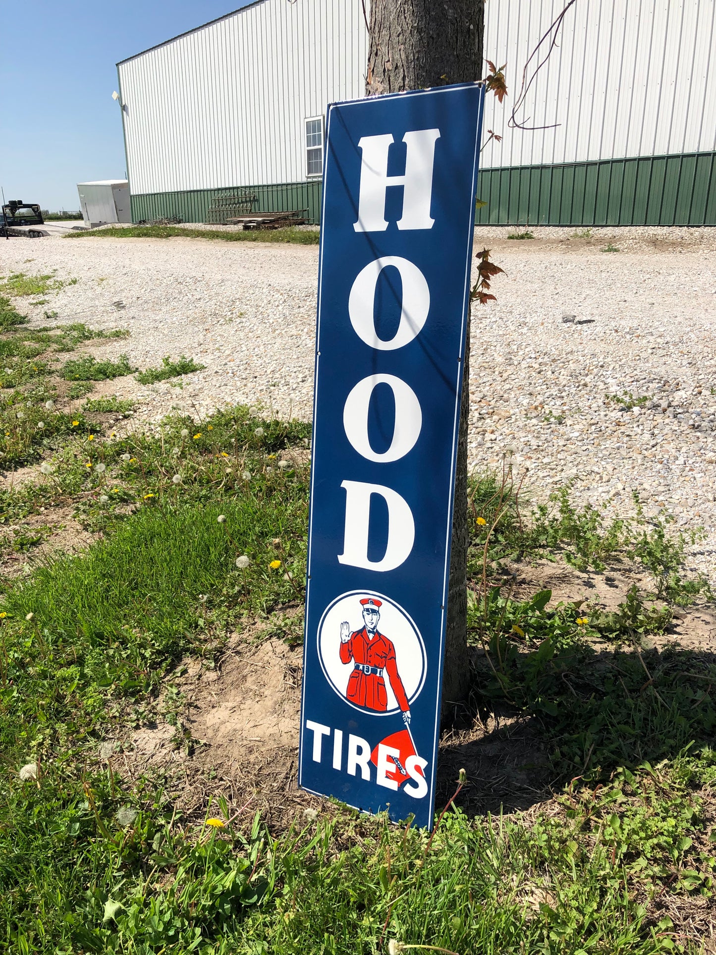 Hood Tires Porcelain Metal Sign, Hood Tires Advertising sign, Gas Station Sign