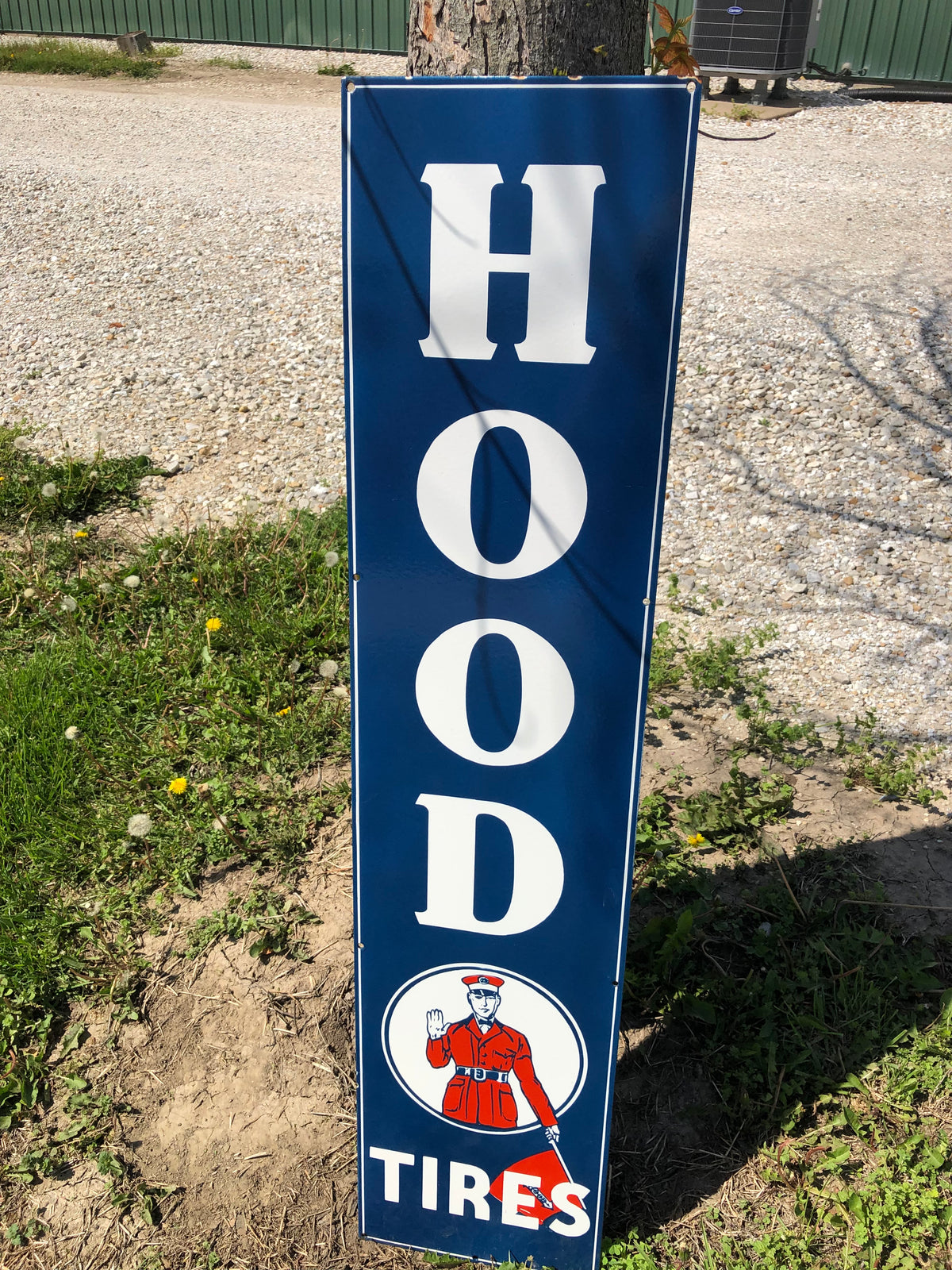 Hood Tires Porcelain Metal Sign, Hood Tires Advertising sign, Gas Station Sign