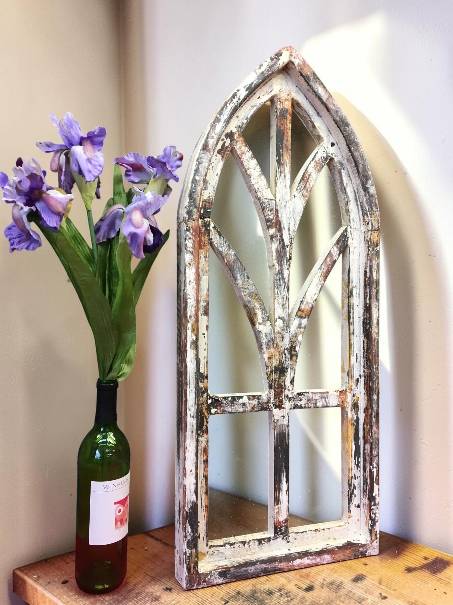 Windows - Rustic Arched Farmhouse Window Frame, Cottage Decor, Distressed Wall Accent by The Old Grainery (arched, church...