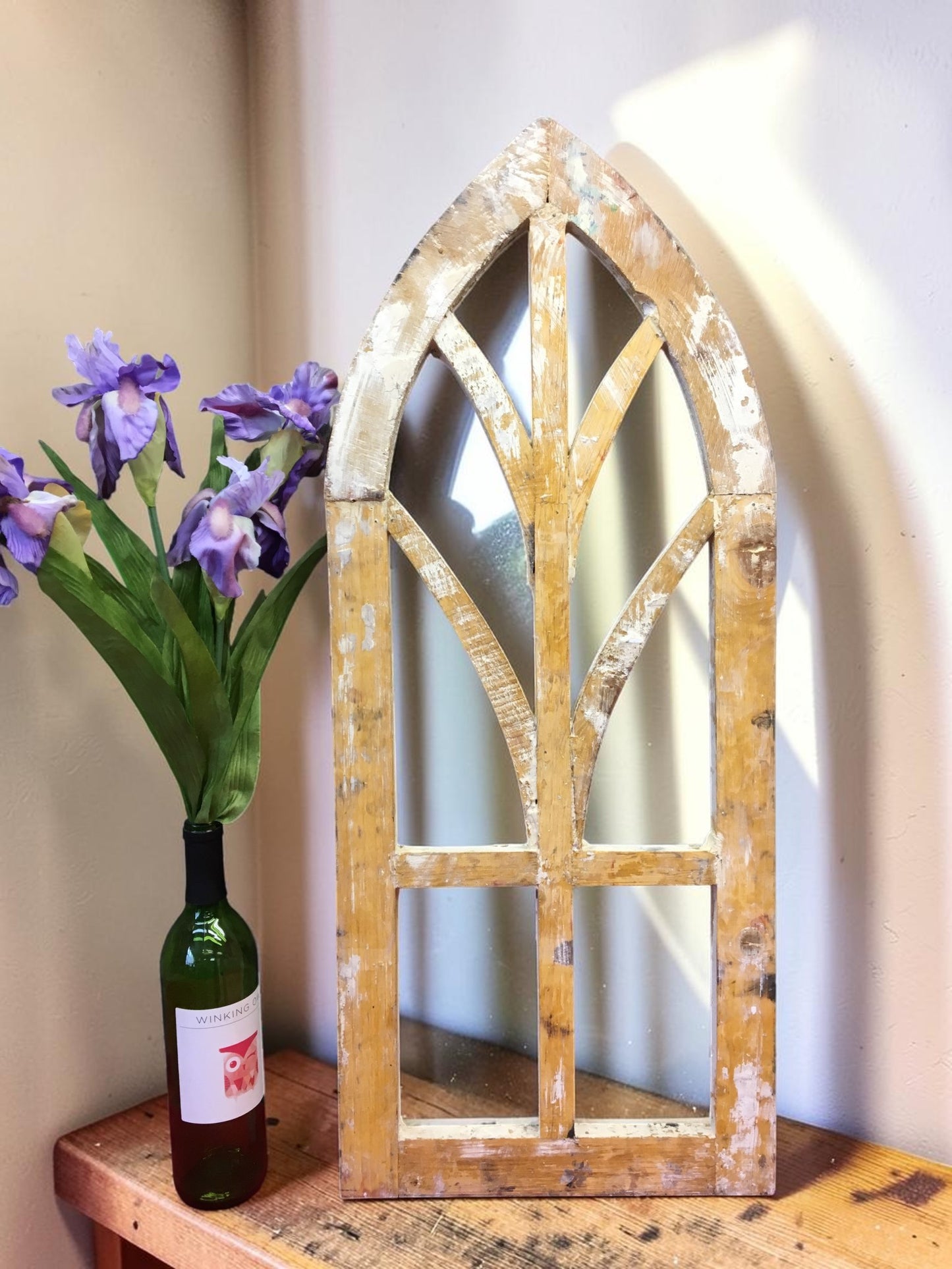 Windows - Rustic Arched Farmhouse Window Frame, Cottage Decor, Distressed Wall Accent by The Old Grainery (arched, church...