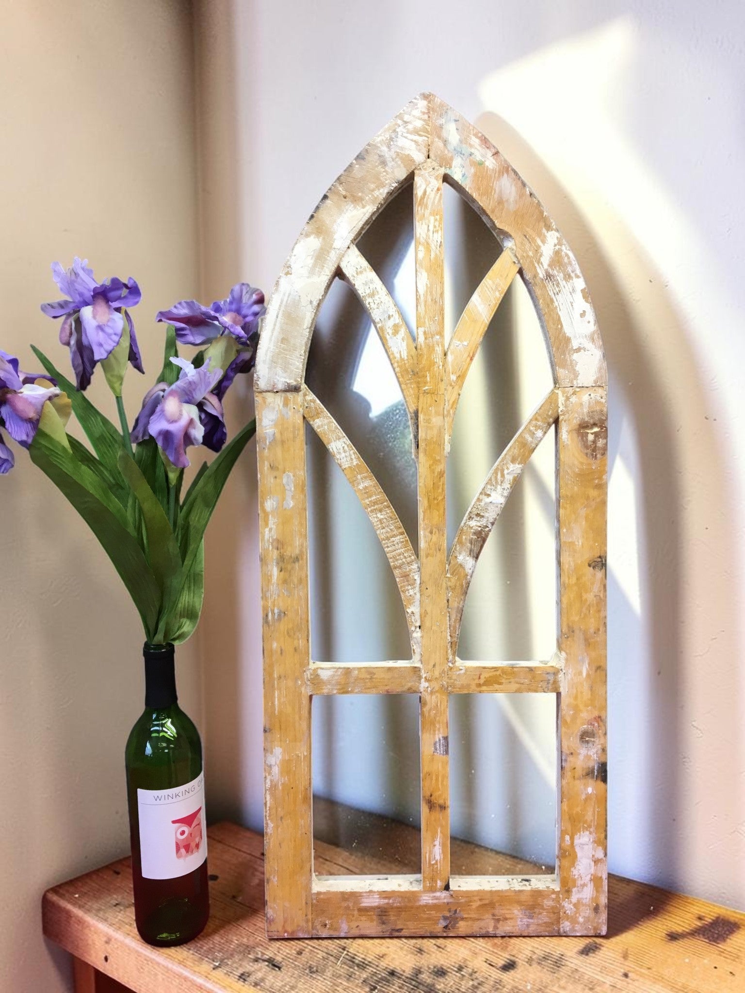 Windows - Rustic Arched Farmhouse Window Frame, Cottage Decor, Distressed Wall Accent by The Old Grainery (arched, church...