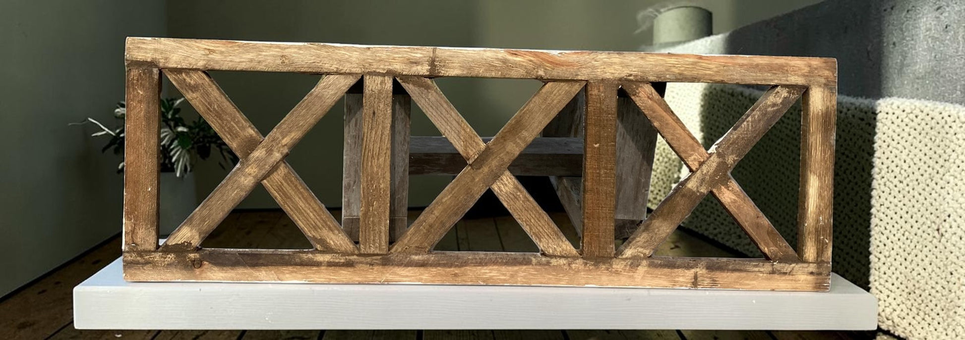 Windows - White 3X Transom Window Frame (36x12) Wooden Decorative Panel, Cottage Style by The Old Grainery (decorative, fa...