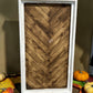 Rustic Herringbone Wood Wall Art, Farmhouse Wooden Panel, Modern Rustic Accent