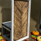 Rustic Herringbone Wood Wall Art, Farmhouse Wooden Panel, Modern Rustic Accent
