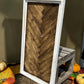 Rustic Herringbone Wood Wall Art, Farmhouse Wooden Panel, Modern Rustic Accent