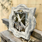 Windows - White Distressed Clover Wood Rustic Metal Scroll, Farmhouse Accent Cottage Decor by The Old Grainery (cathedral...