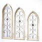 Windows - Set 3 Gothic Arch Window Frame, Vintage Styled Décor, Rustic Metal Scroll by The Old Grainery (3 piece, decorati...