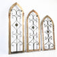 Windows - Set 3 Gothic Arch Window Frame, Vintage Styled Décor, Rustic Metal Scroll by The Old Grainery (3 piece, decorati...