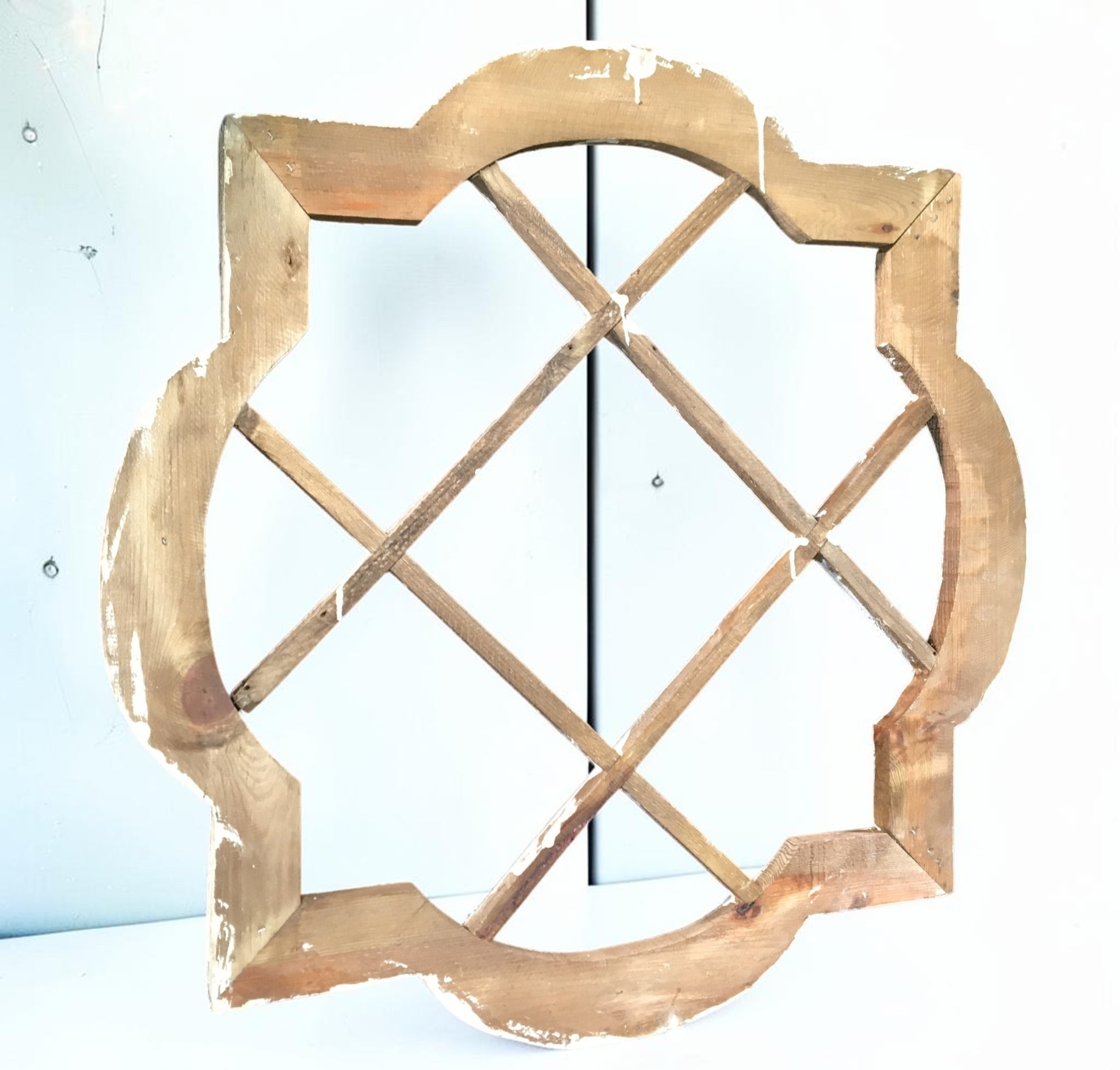 Windows - Brown Wine Rack Window Frame, Wooden Decorative Panel, Rustic Farmhouse Decor by The Old Grainery (Brown, decora...