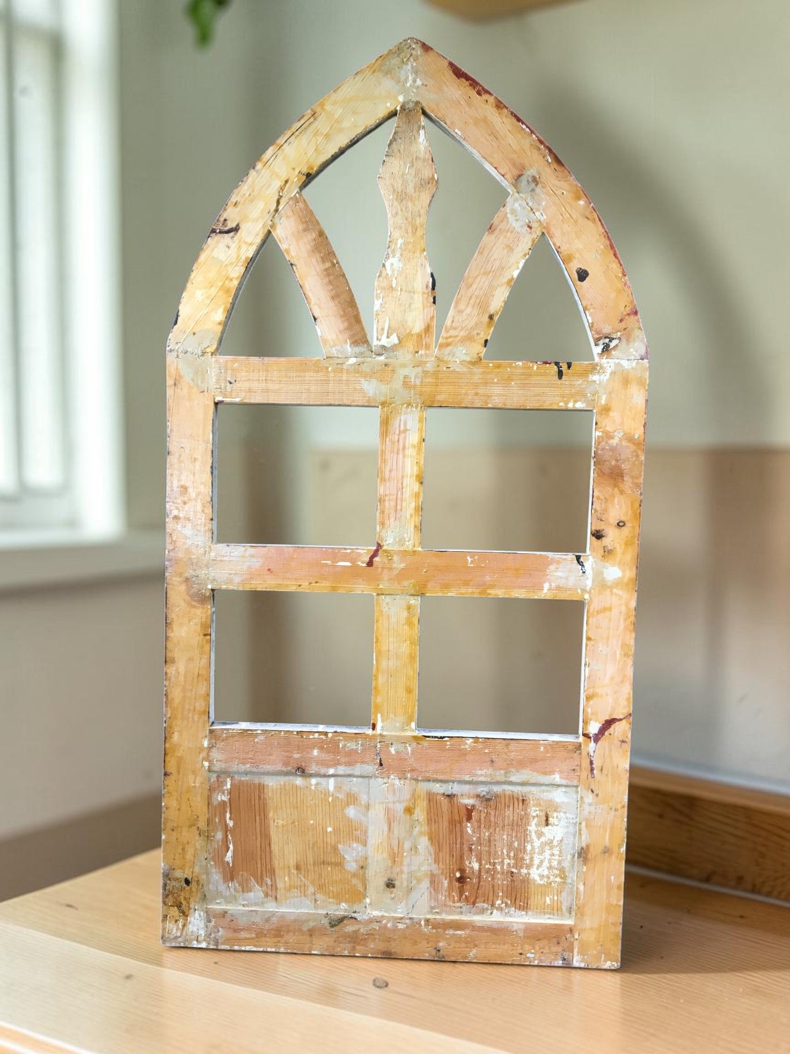 Windows - Arched French Country Distressed Window Frame (19.5x38) Rustic Shabby Chic by The Old Grainery (arched window, C...