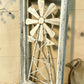 Rustic Windmill Wall Decor, Farmhouse Window Frame, Country Cottage Accent, B