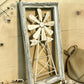 Rustic Windmill Wall Decor, Farmhouse Window Frame, Country Cottage Accent, B