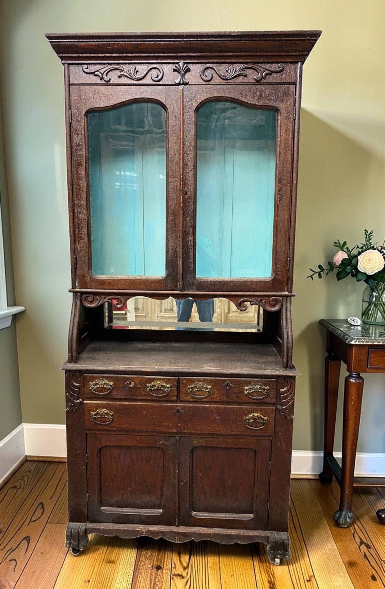 Furniture - Antique Chittenden & Eastman Iowa Oak Step Back Cabinet Cupboard Server Pantry by The Old Grainery (buffet, ch...