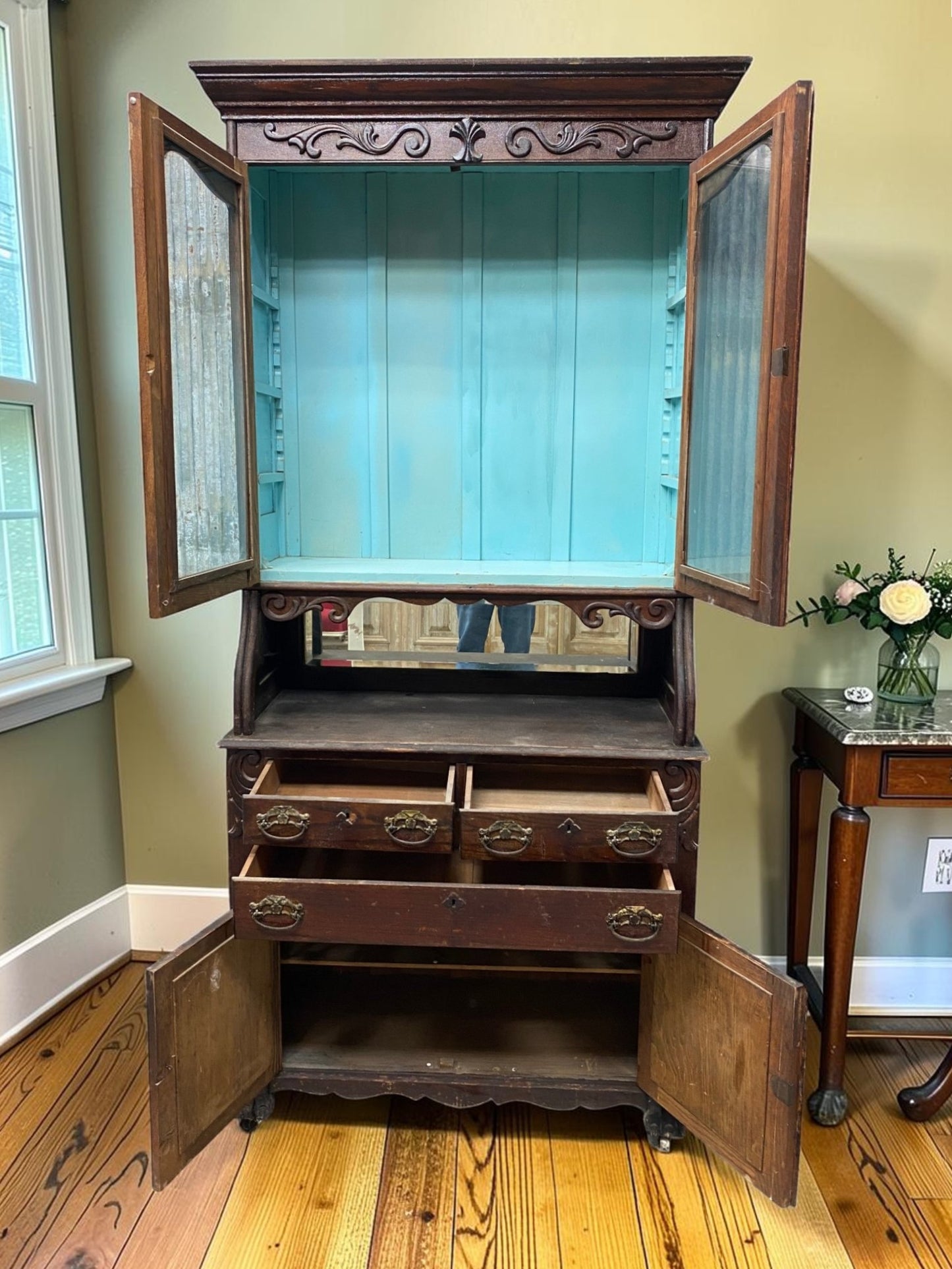 Furniture - Antique Chittenden & Eastman Iowa Oak Step Back Cabinet Cupboard Server Pantry by The Old Grainery (buffet, ch...