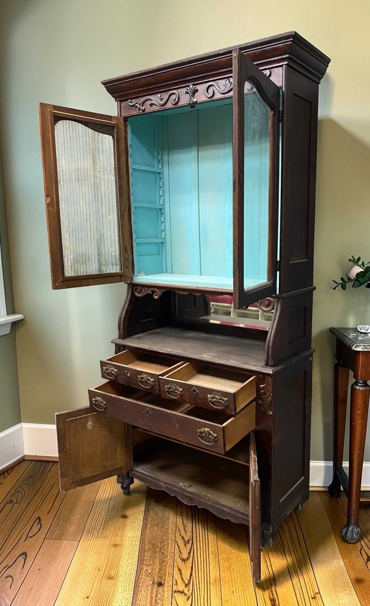Furniture - Antique Chittenden & Eastman Iowa Oak Step Back Cabinet Cupboard Server Pantry by The Old Grainery (buffet, ch...