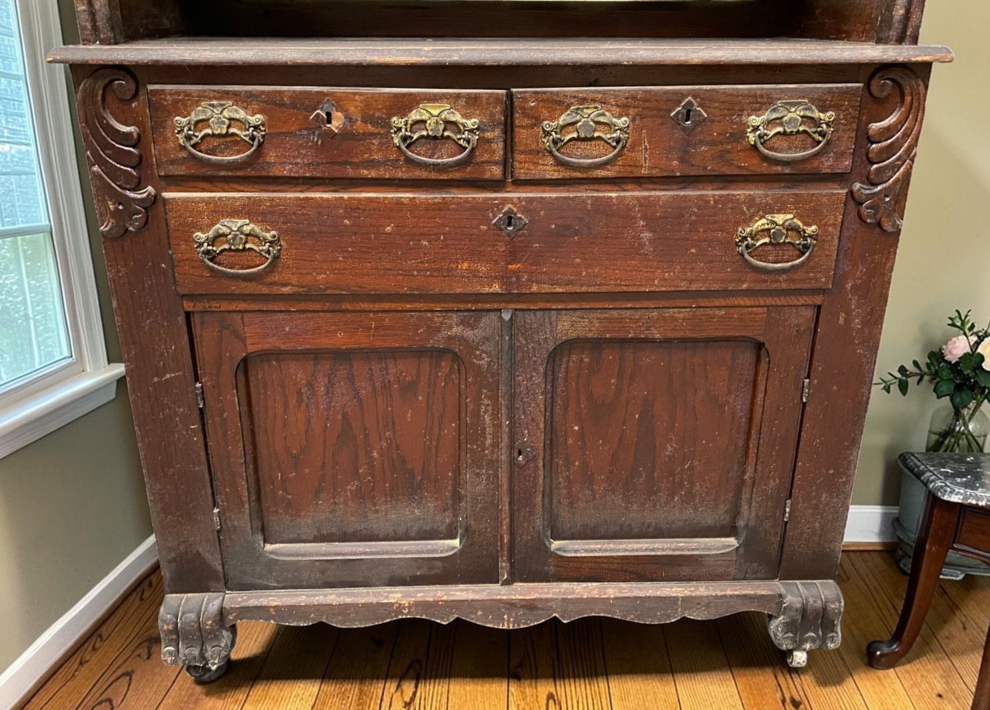 Furniture - Antique Chittenden & Eastman Iowa Oak Step Back Cabinet Cupboard Server Pantry by The Old Grainery (buffet, ch...