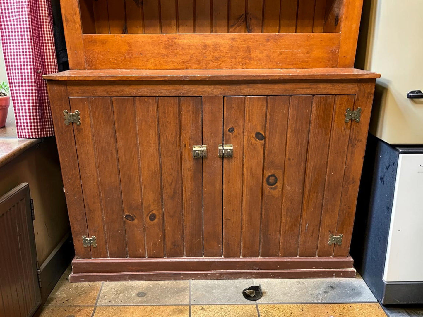 Rustic Step Back Hutch Cabinet, Vintage Farmhouse Cupboard, Pantry, Cabinet