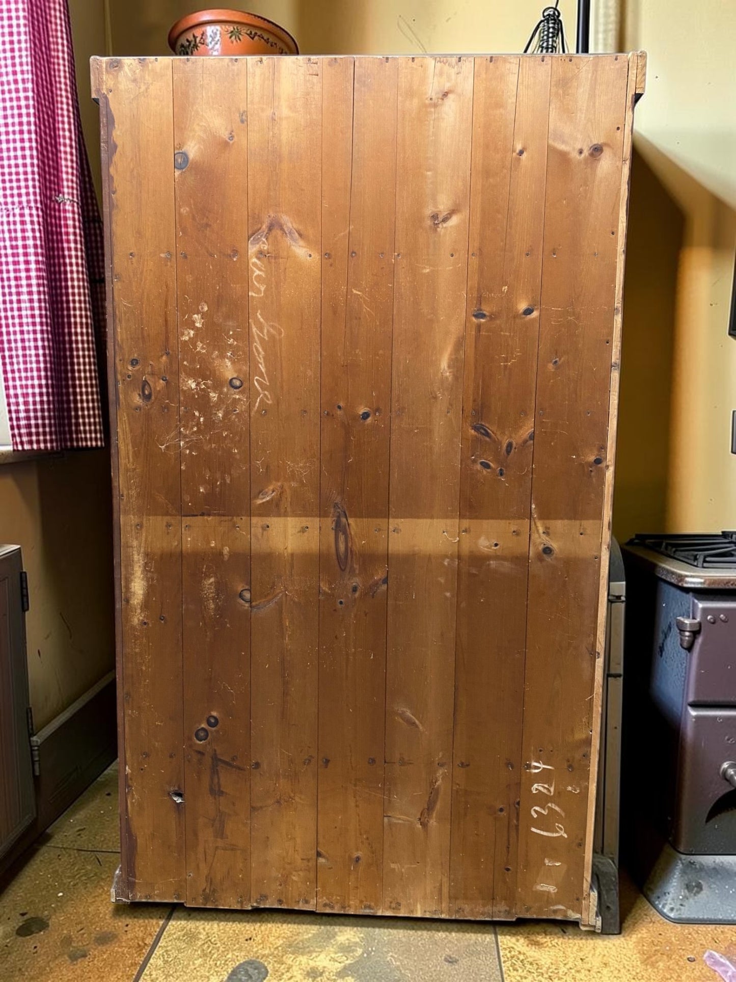 Rustic Step Back Hutch Cabinet, Vintage Farmhouse Cupboard, Pantry, Cabinet