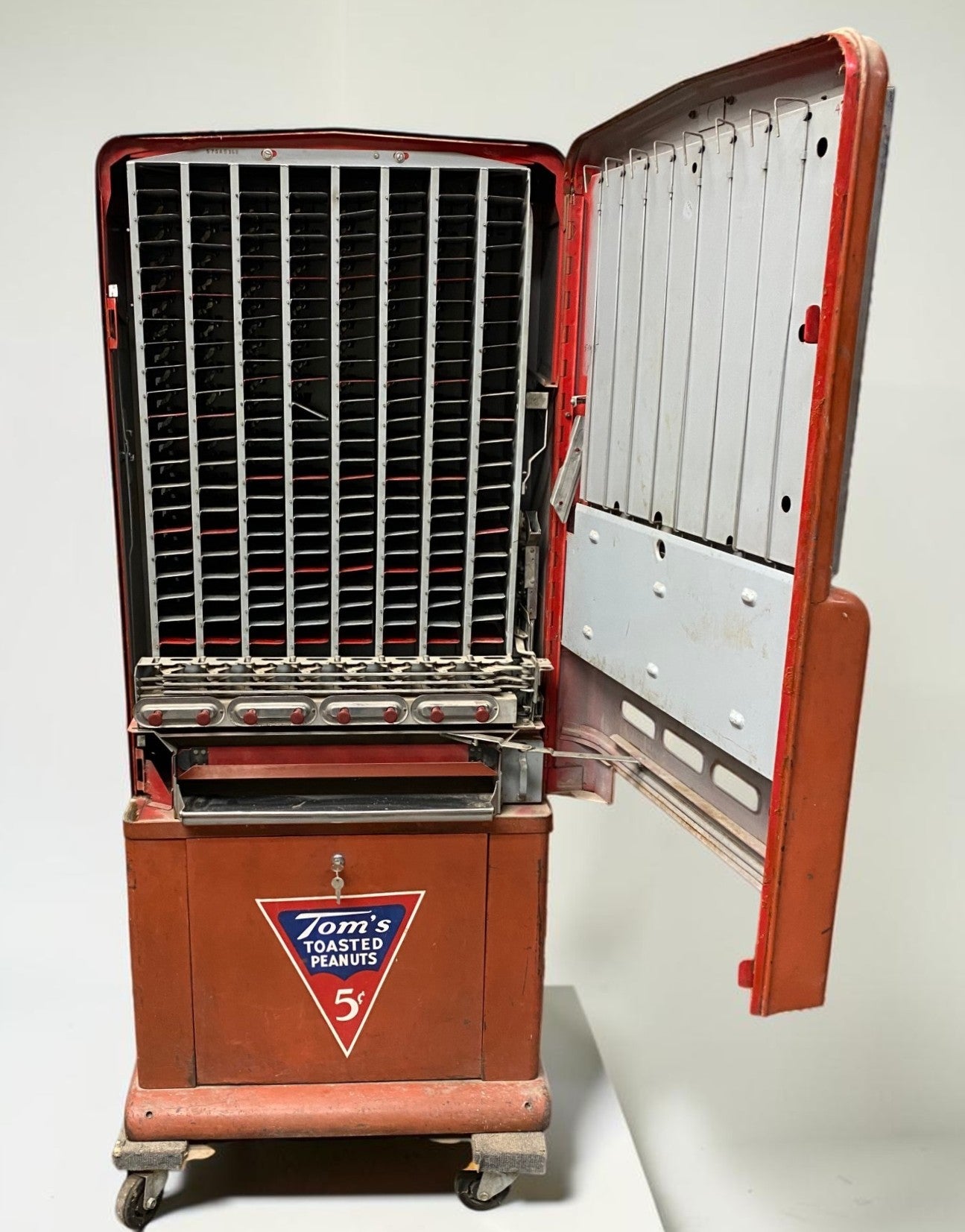 Vintage Tom's Toasted Peanuts Vending Machine, Candy Vending
