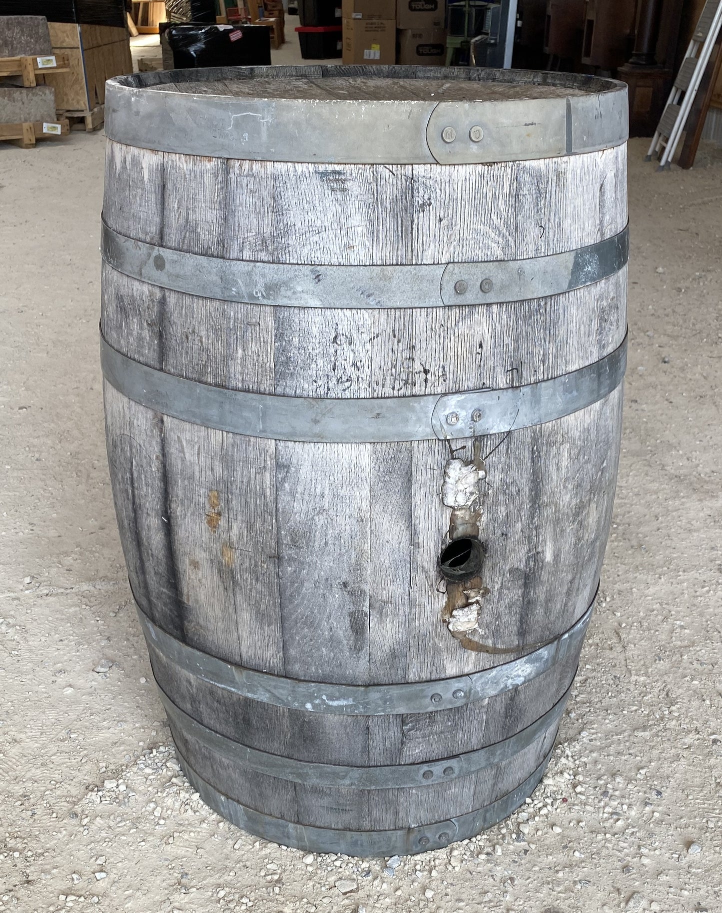 Whiskey Wine Barrel, Vintage Reclaimed Used Wood Barrel, Primitive Rum Keg, H