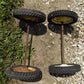 Toys & Games > Toys > Push & Pull Toys > Wagons - 4 Vintage Metal Baby Buggy Wheels Pedal Car Garden Cart Pumpkin Wagon A5...