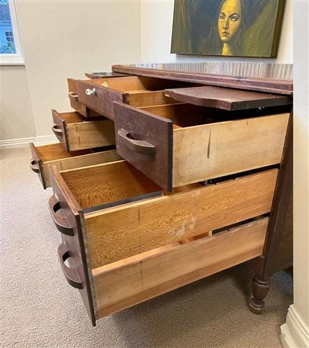 Home & Living > Furniture > Office Furniture > Desks - 50" Walnut Desk, Vintage Wood Farmhouse Table, Home Office Desk, Co...