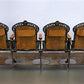 4 Wood Iron Folding Theater Seats, Auditorium Seats, Entryway Bench, D9