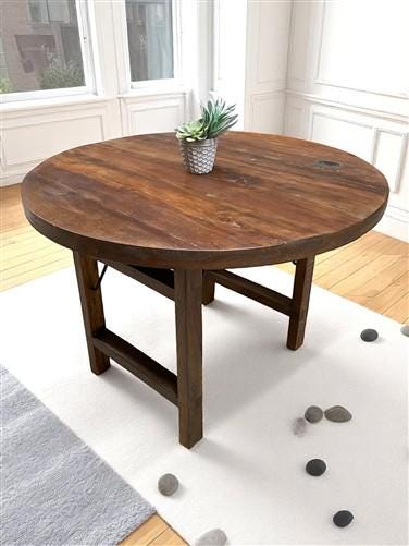 Home & Living > Furniture > Dining Room Furniture > Kitchen & Dining Tables - Rustic Round Table, Vintage Dining Room Tabl...