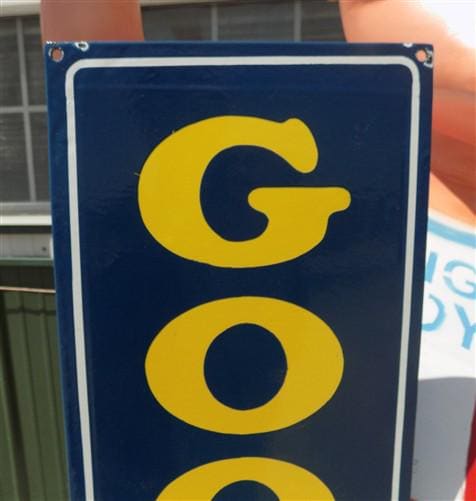 Home & Living > Home Decor > Wall Decor > Wall Hangings > Signs - Good Year Tires Porcelain Metal Sign, Good Year Advertis...