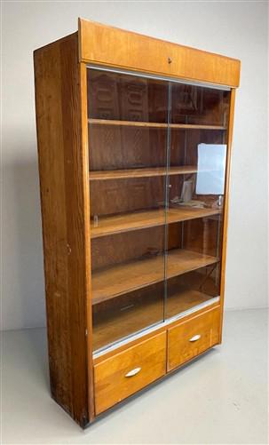 Home & Living > Furniture > Dining Room Furniture > Buffets & China Cabinets - 2 Sliding Door Display Cabinet, Vintage Dis...