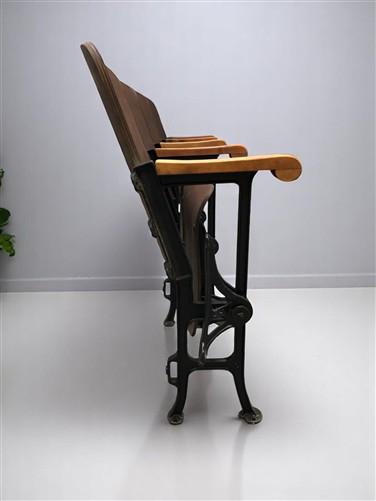 Home & Living > Furniture - 4 Vintage Wood Folding Theater Seats, Auditorium Seats, Entryway Bench, E9 by The Old Grainery