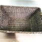Rectangular Wicker Basket, Vintage German Woven Basket, Storage Organizer C34