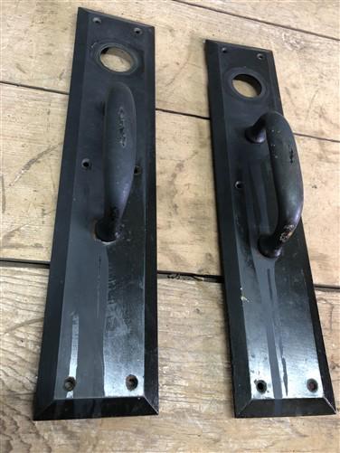 Home & Living > Home Improvement > Hardware - Door Handle Pull Plates, Vintage Black Matte Escutcheon Plate, Mortise Trim...