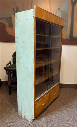Home & Living > Furniture > Dining Room Furniture > Buffets & China Cabinets - 2 Sliding Door Display Cabinet, Vintage Dis...