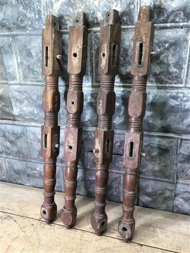 Craft Supplies & Tools > Raw Materials > Wood - 4 Wood Spindles Architectural Salvage Fretwork Furniture House Trim Vintag...