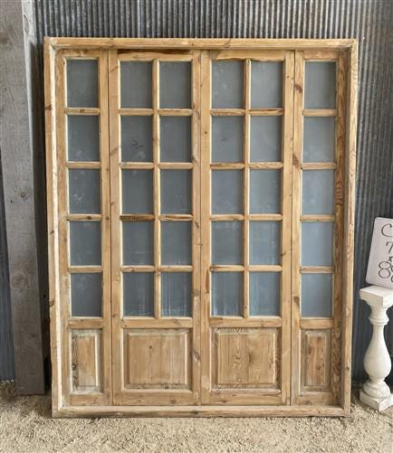 Antique French Double Doors (71x88) Frosted Glass European SideLite Jamb C7
