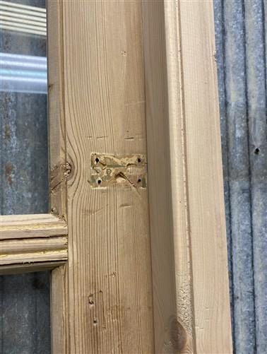 Antique French Single Door (32.5x83) Glass Pane Door with Jamb, Encased Door T54