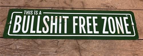 Home & Living > Home Decor > Wall Decor > Wall Hangings > Signs - Bullshit Free Zone Sign, Vintage Metal Sign, Funny Gag G...