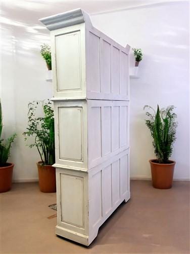 4'10" Triple Stack Cabinet, White Kitchen Cabinet, Bookcase, Storage J