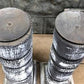 Home & Living > Home Decor > Home Accents - Pair Gray Wooden Pillar 14" Candlestick Holders, Decor, Table Centerpiece, B b...