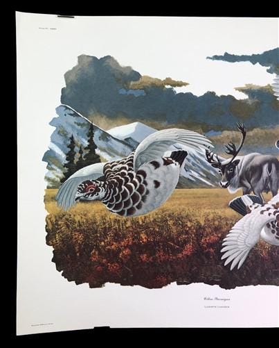 Art & Collectibles > Prints > Lithographs - Richard Sloan, Willow Ptarmigan, Signed Print, 28x22, Wade Collection, Plate 3...
