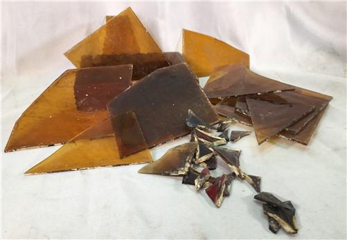 Craft Supplies & Tools > Raw Materials > Glass - Honey Gold Stained Glass Reclaimed Church Window Shards Fragments, Art Gl...