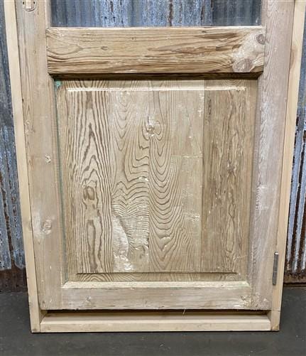 Antique French Single Door (31.5x81) Glass Pane Door with Jamb, Encased Door T20