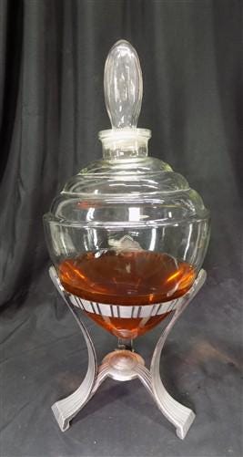 2 Antique Apothecary Show Globes, Art Deco Pharmacy Globes on Metal Stands E